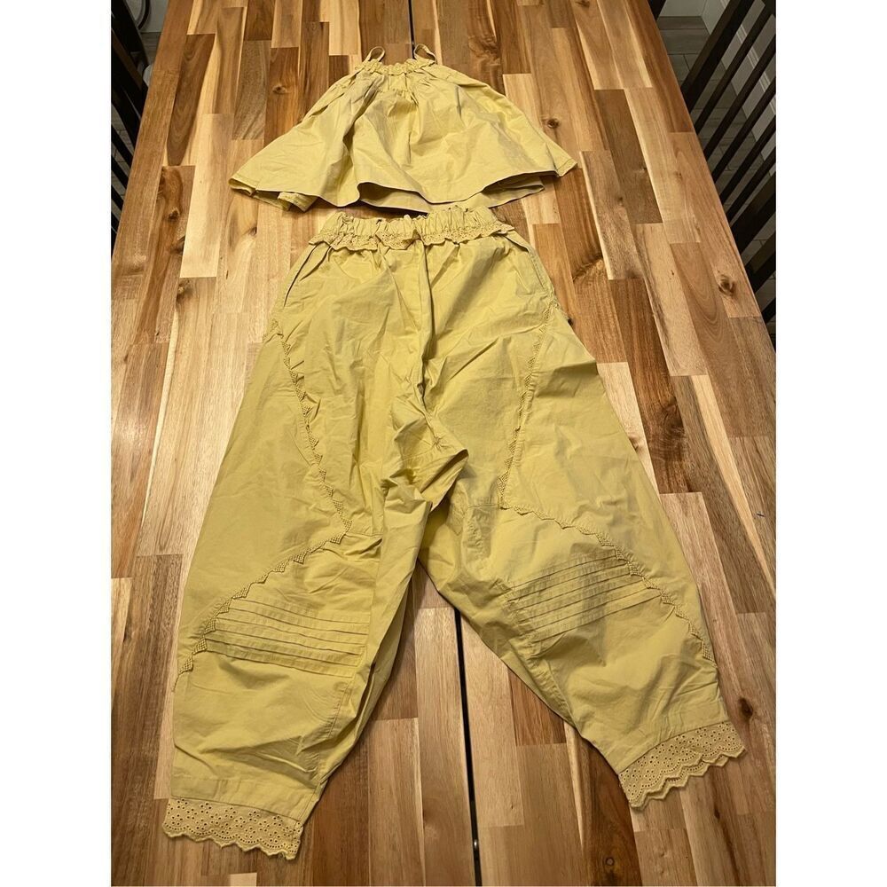 FREE PEOPLE Beach Life Pants Set Pampas Snd/Sable - Picture 3 of 6